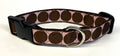 Light Pink with Brown Large Dot Dog Collar 1in