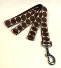 Light Pink with Brown Large Dot Dog Leash 1in