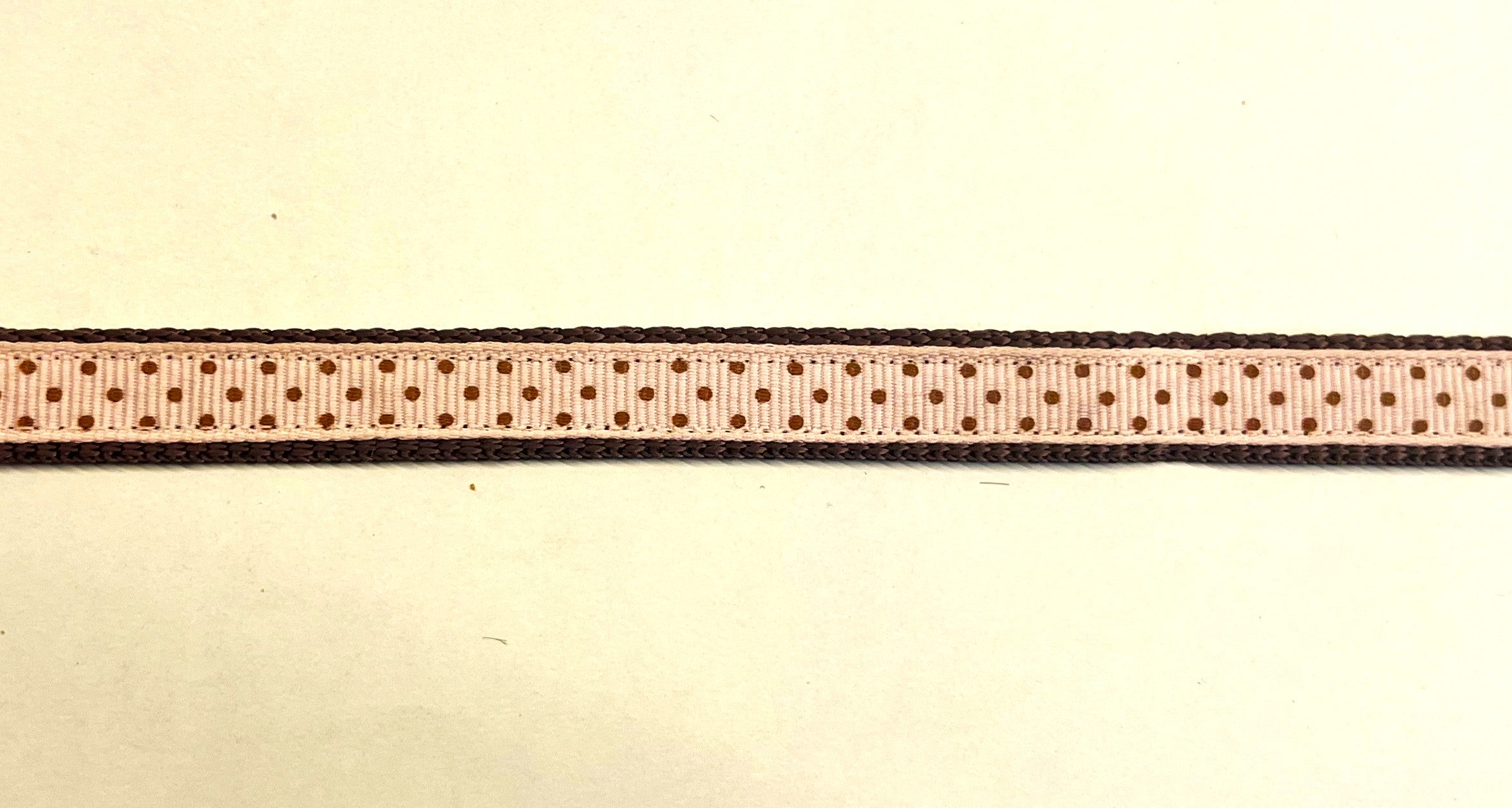 Light Pink with Brown Polka Dots Dog Leash 1/2