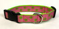 Light Pink with Green Dots Dog Collar 1in