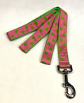 Light Pink with Green Dots Dog Leash 1in