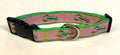 Light Pink with Green Lobsters Dog Collar 1in
