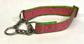 Light Pink with Green Polka Dots Chain Martingale Collar 1in