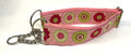 Light Pink with Green, Pink, White Flowers Chain Martingale Collar 2in