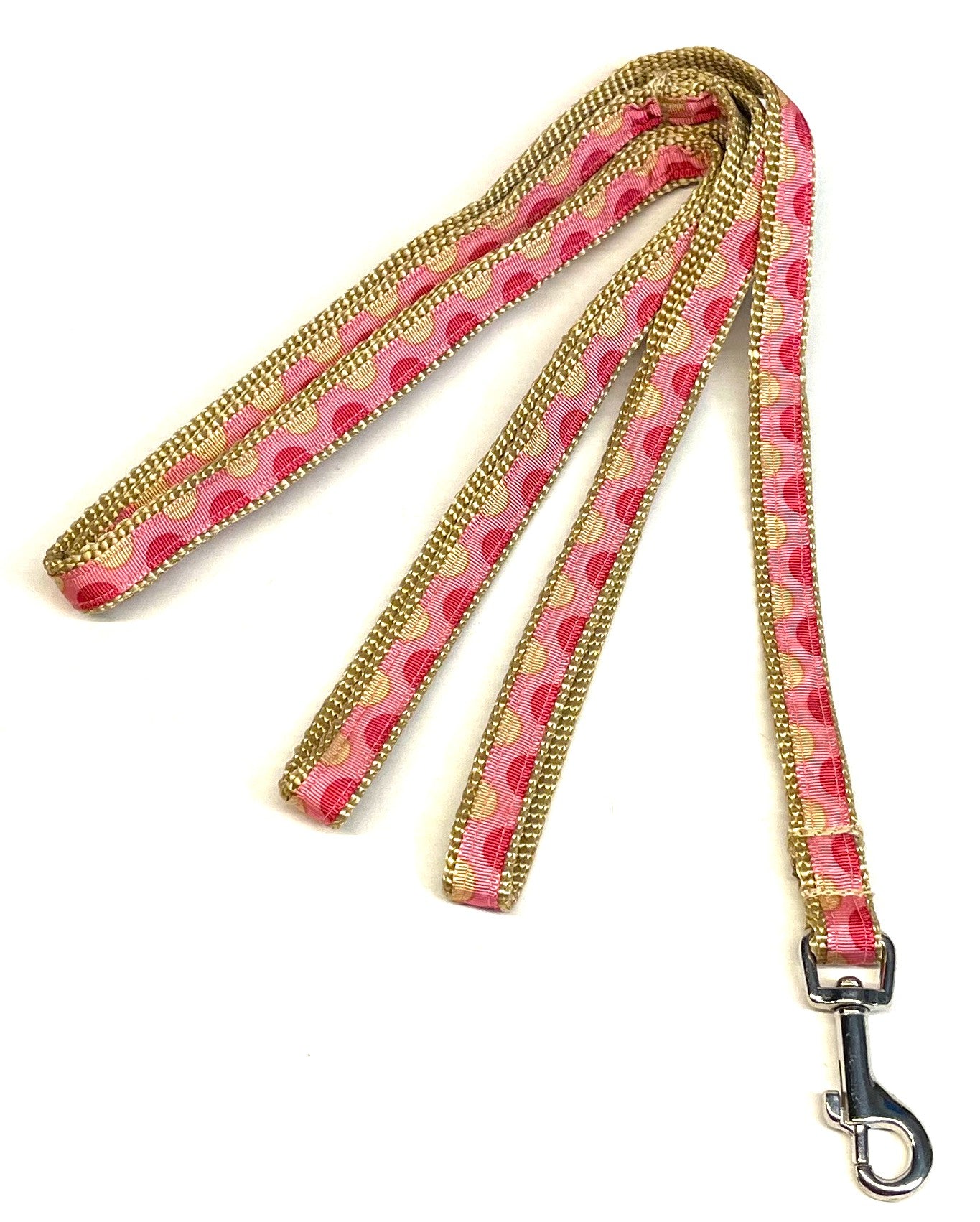 Light Pink with Pink & Tan Half Circles Dog Leash 1/2