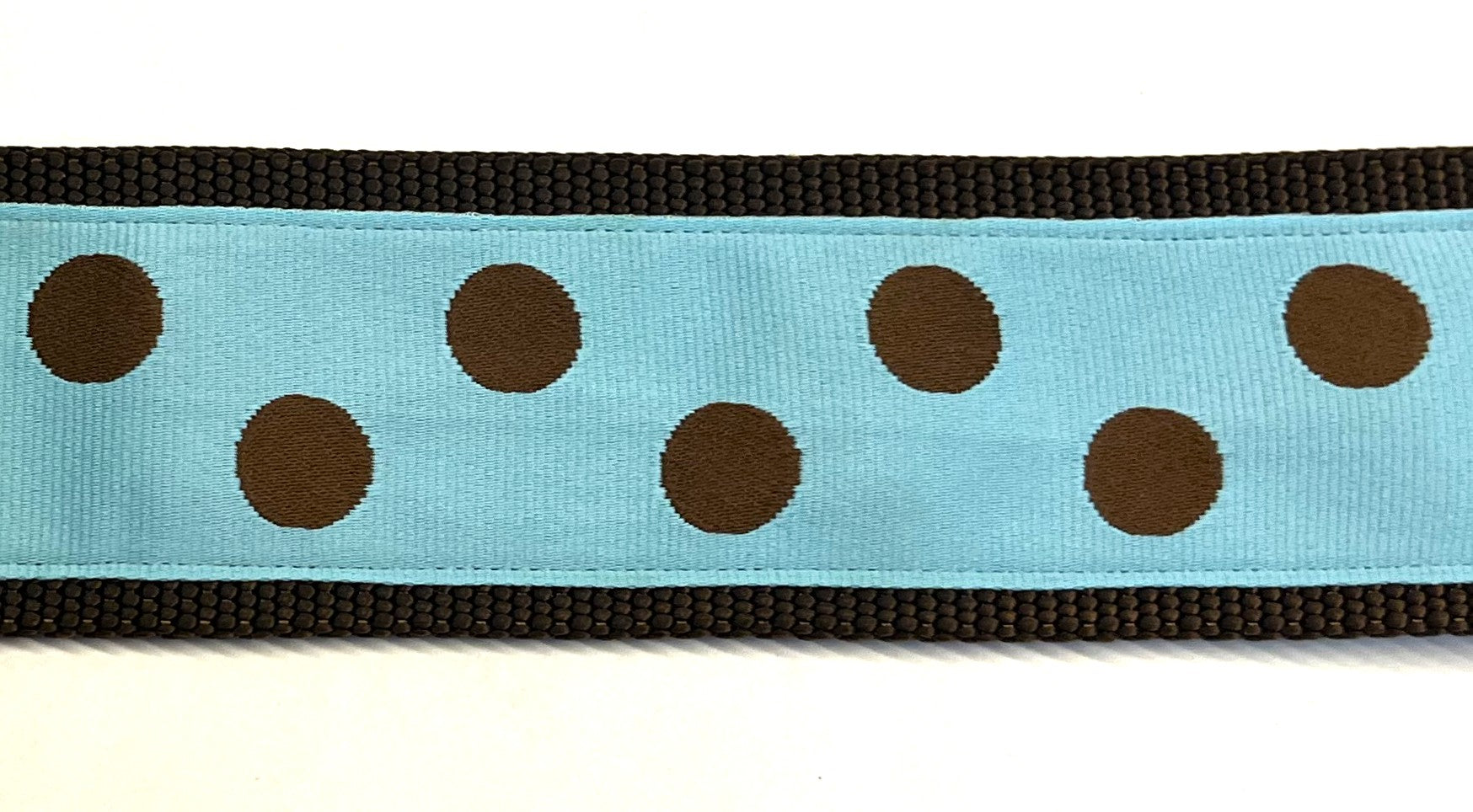 Light Blue with Brown Dots Dog Collar 2in