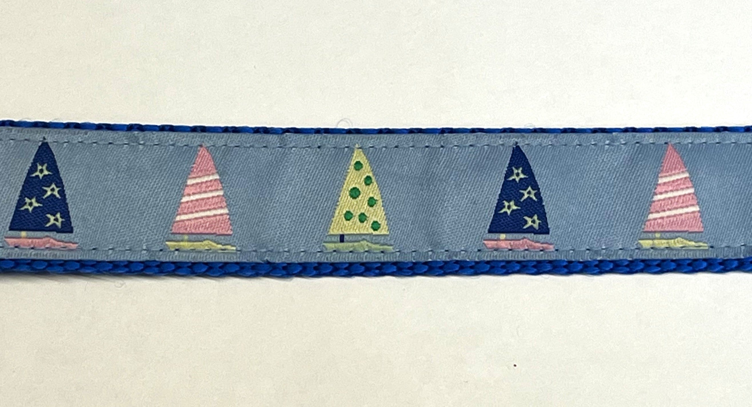 Light Blue with Sailboats Martingale Collar 1in