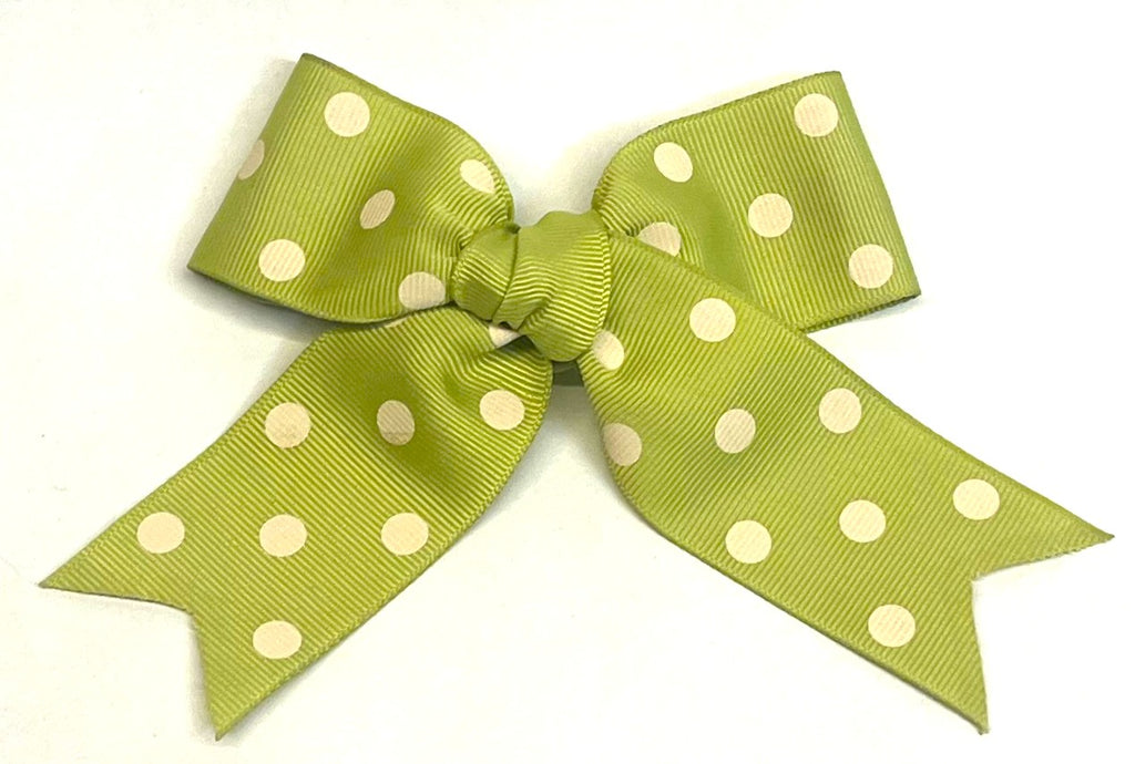 Light green with white dots collar bow