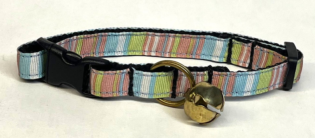 Pastel Vertical Stripe Cat Collar