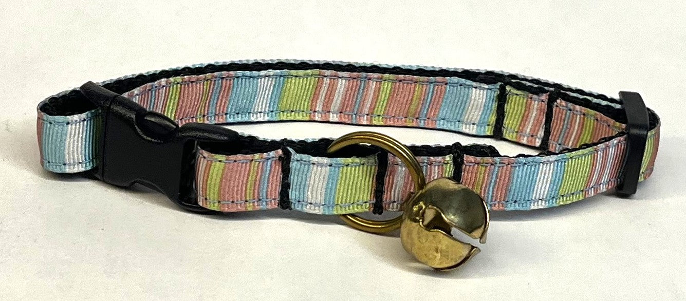 Pastel Vertical Stripe Cat Collar