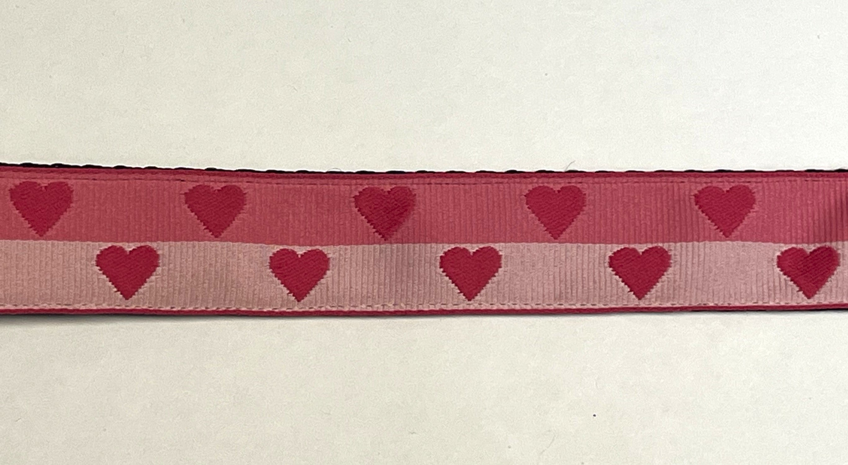 Light Pink Stripe with Dark Pink Hearts Martingale Collar 1in