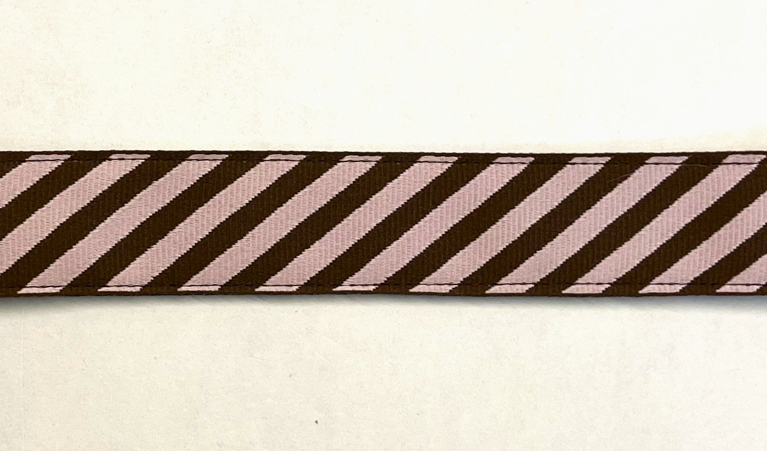 Light Pink and Brown Diagonal Stripe Dog Leash 1in