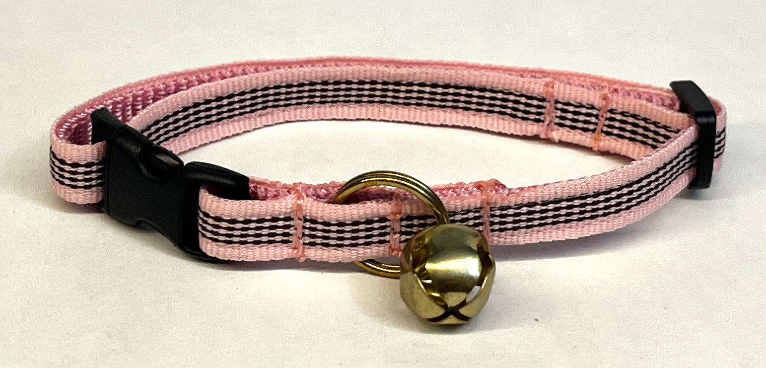 Light Pink & Brown Stripe Cat Collar