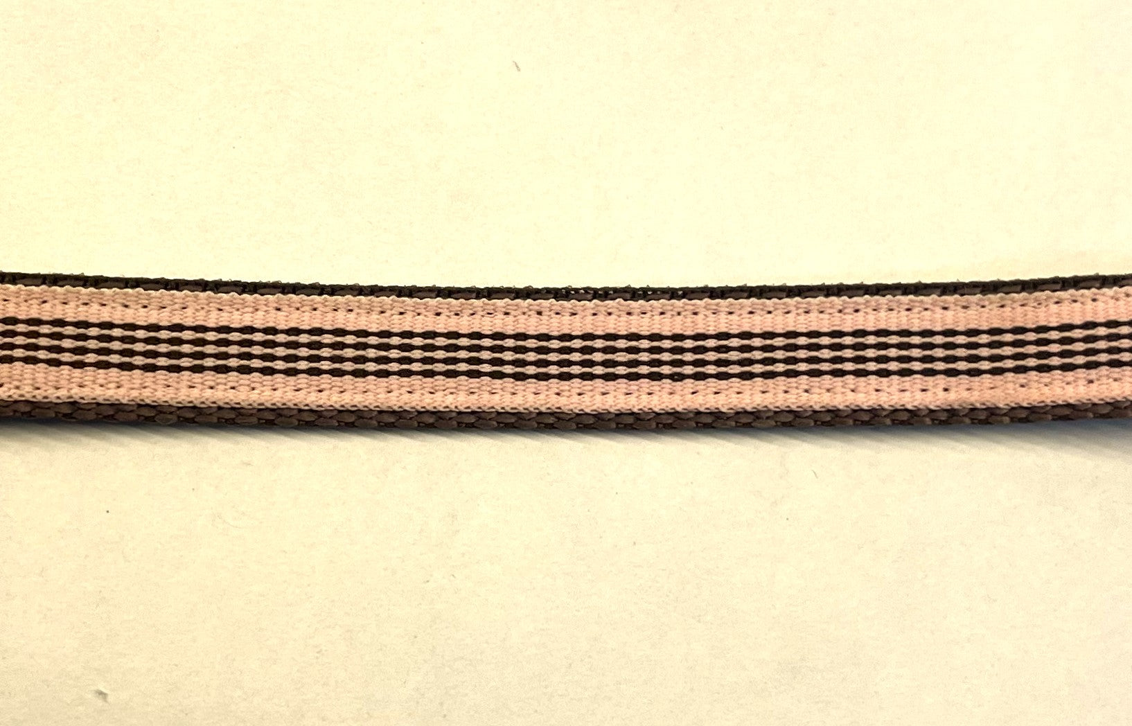 Light Pink and Brown Stripes Dog Collar 1/2