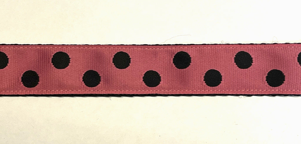 Light Pink with Black Dots Dog Leash 1in