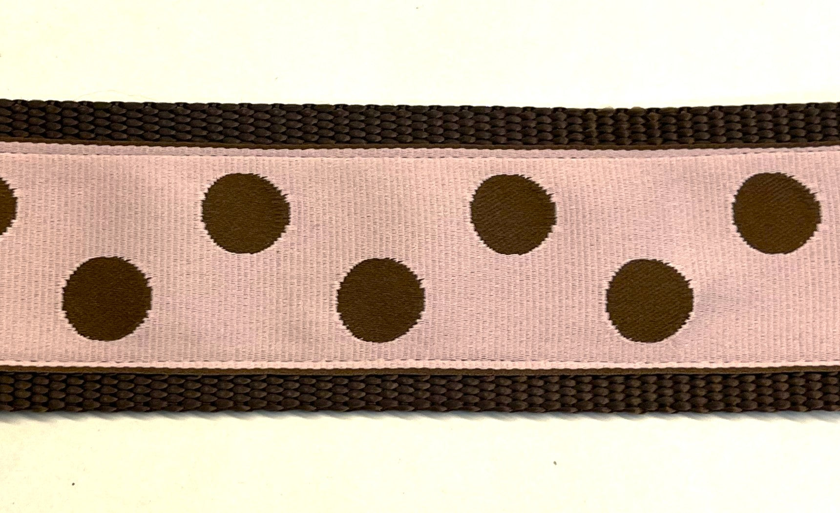 Light Pink with Brown Dots Dog Collar 2in