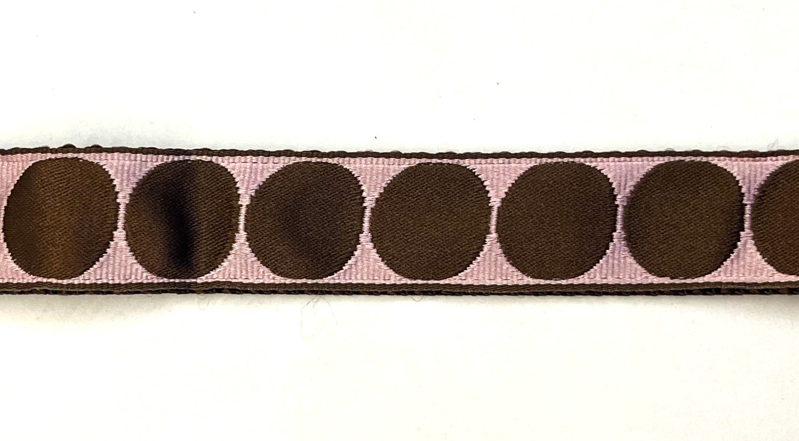 Light Pink with Brown Large Dot Dog Leash 1in