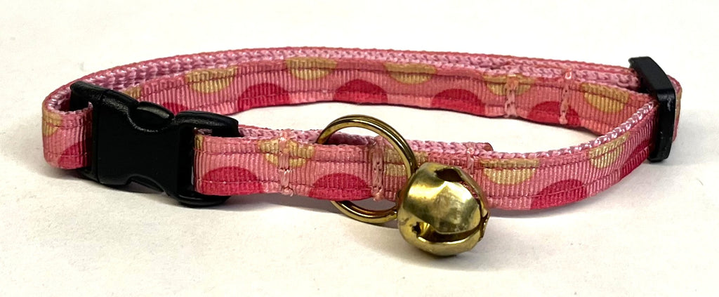 Light Pink with Pink and Tan Half Circles Cat Collar