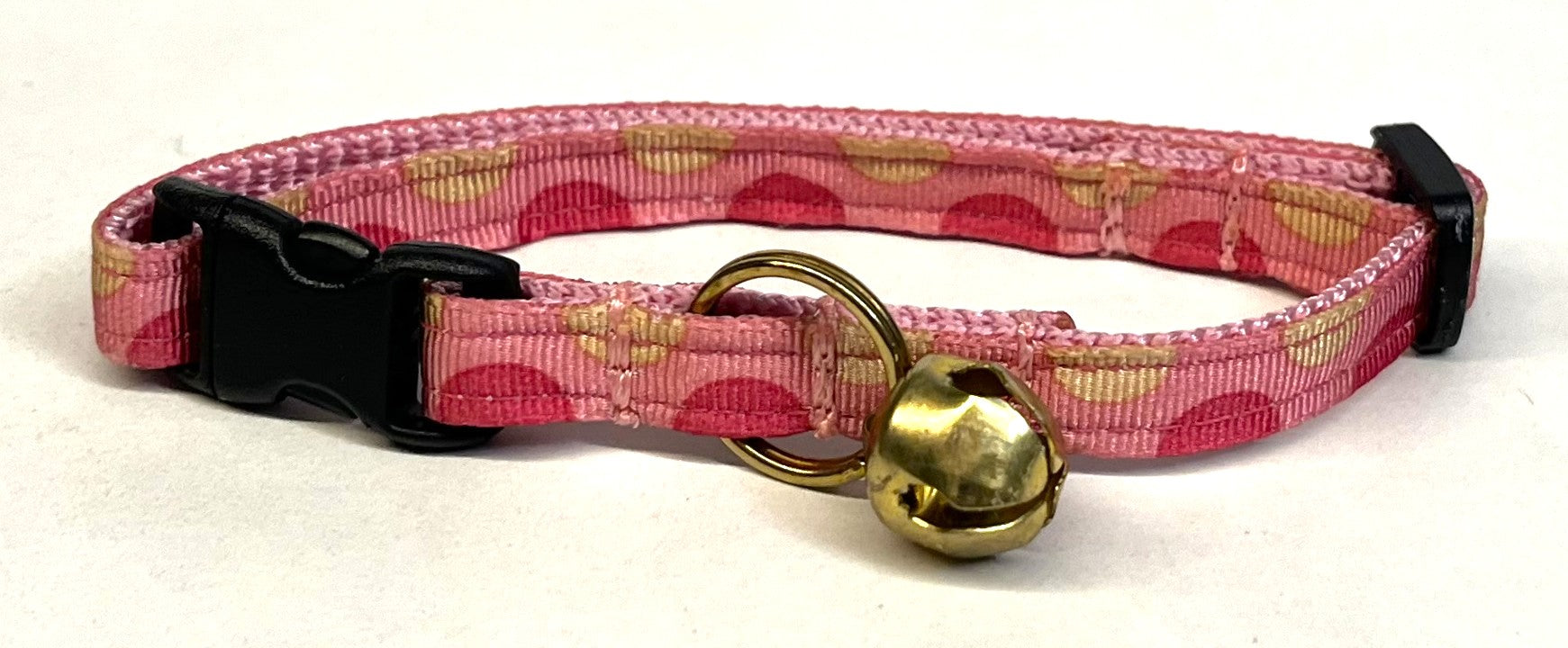 Light Pink with Pink and Tan Half Circles Cat Collar