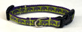 Lime Green with Lavender Elephants Dog Collar 1/2