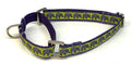 Lime Green with Lavender Elephants Martingale Collar 1/2
