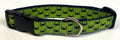 Lime Green with Navy Little Crabs Dog Collar 1in