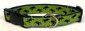 Lime Green with Navy Turtles Dog Collar 1in