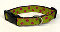 Lime Green with Pink Dots Dog Collar 1in
