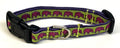 Lime Green with Pink Elephants Dog Collar 1/2