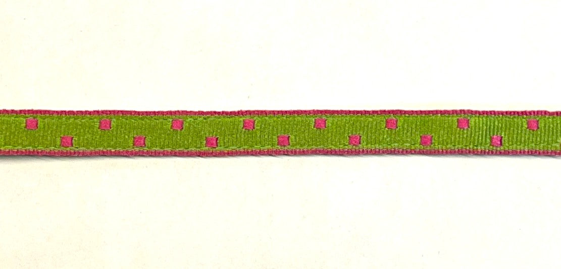 Lime Green with Pink Square Dots Cat Collar