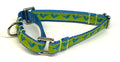 Lime Green with Turquoise Birds Martingale Collar 1/2