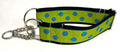 Lime Green with Turquoise Dots Chain Martingale Collar 2in