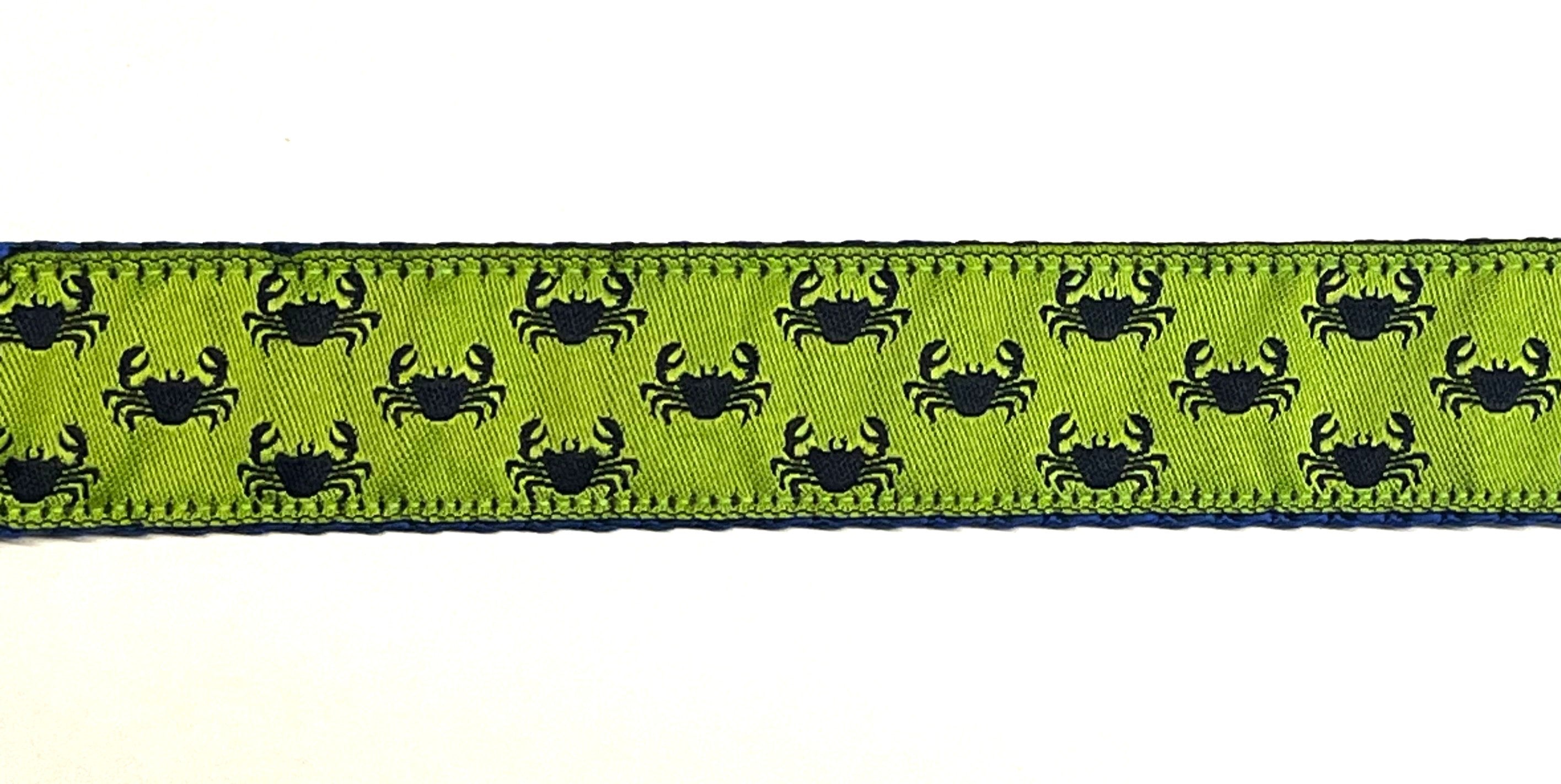 Lime Green with Navy Little Crabs Martingale Collar 1in