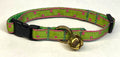 Lime Green with Pink Square Dots Cat Collar
