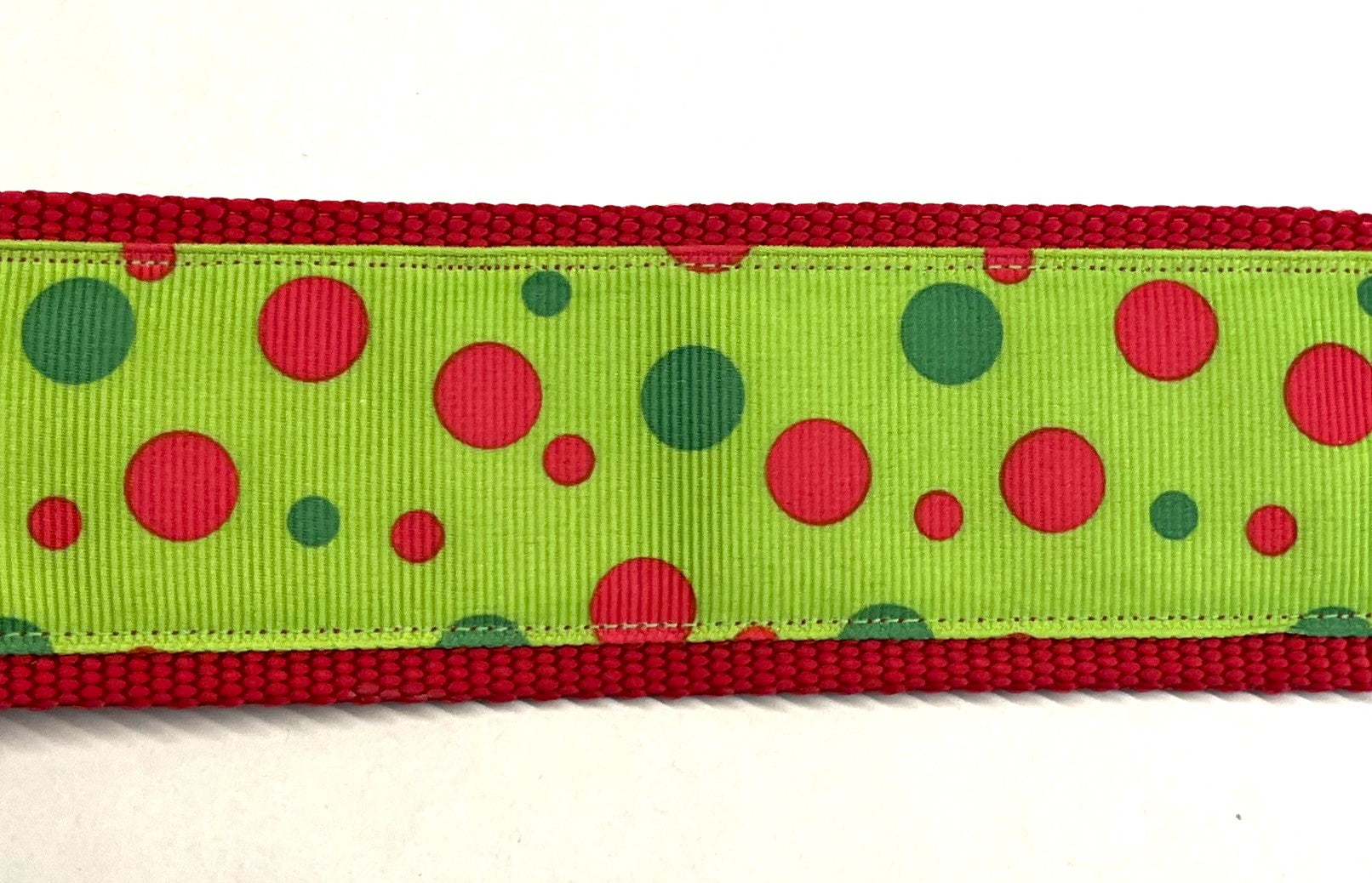 Lime Green with Red and Green Bubble Dots Martingale Collar 2in