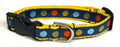 Navy Blue with Colorful Dots Dog Collar 3/4