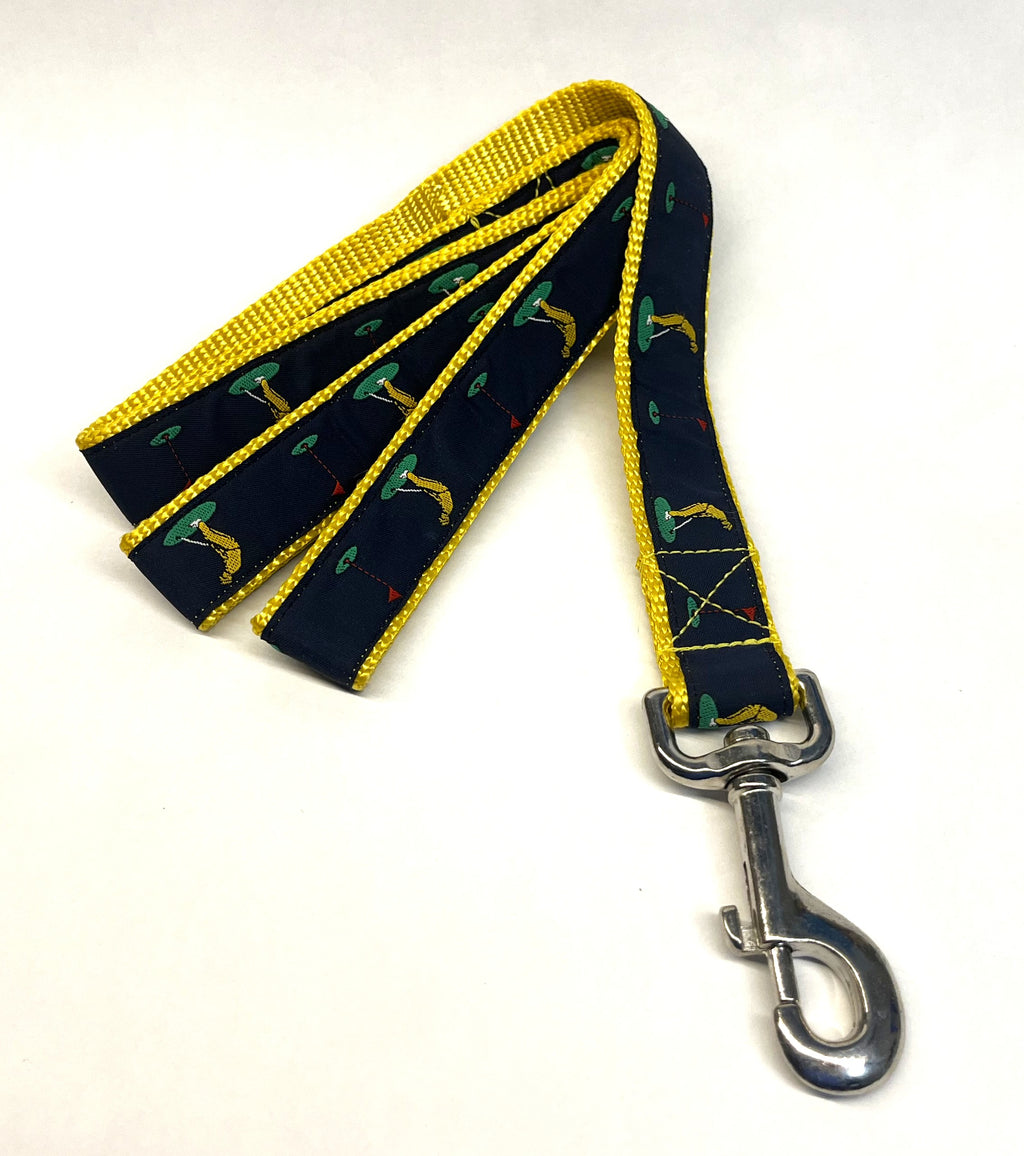 Navy Blue with Golfer Dog Leash 1in