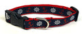 Navy Blue with Red Anchors and White Wheels Dog Collar 3/4