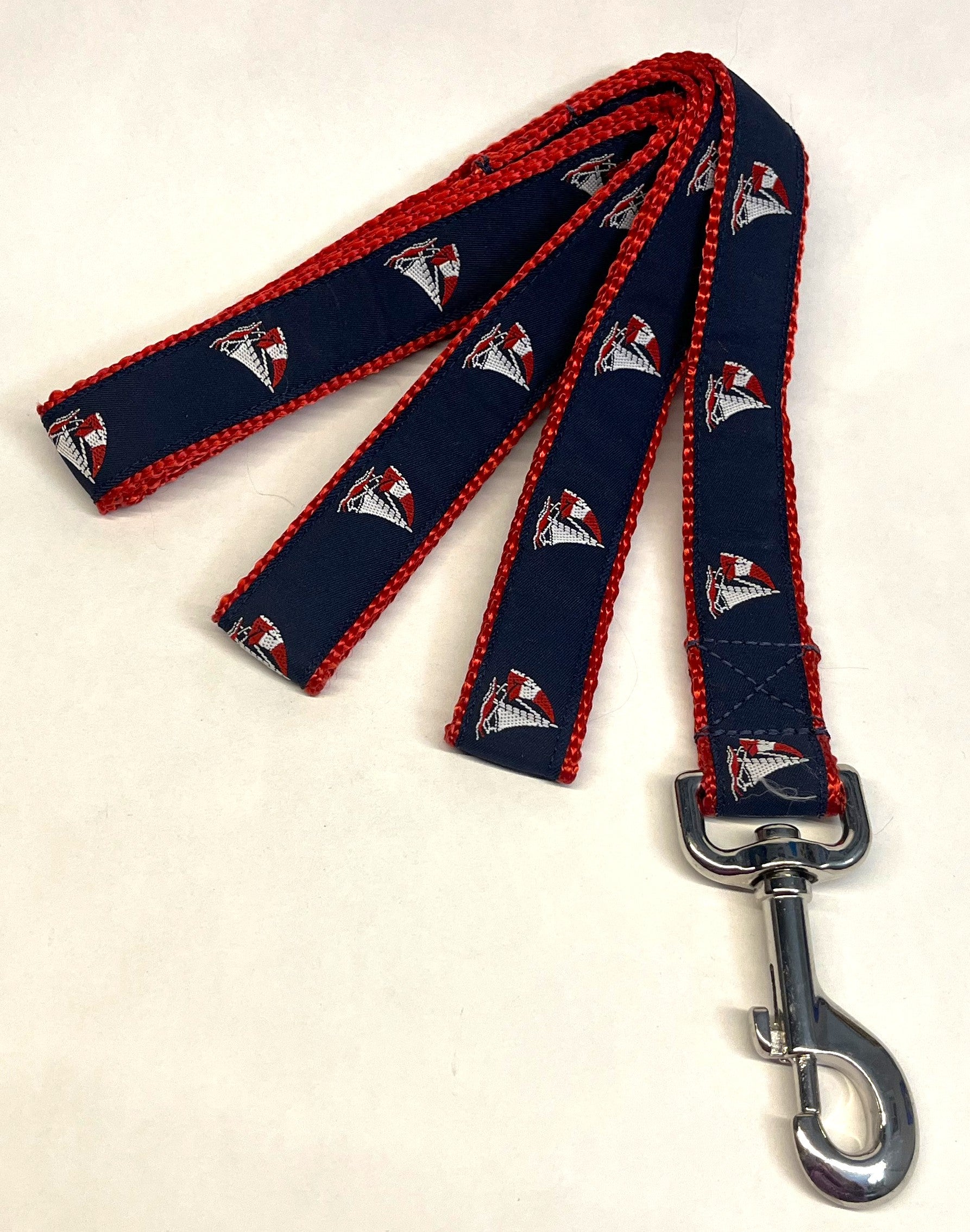 Navy with Sailboats Dog Leash 1in