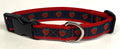 Navy with Strawberries Dog Collar 1in