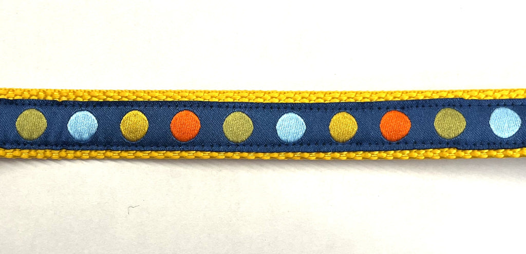 Navy Blue with Colorful Dots Chain Martingale Collar 3/4