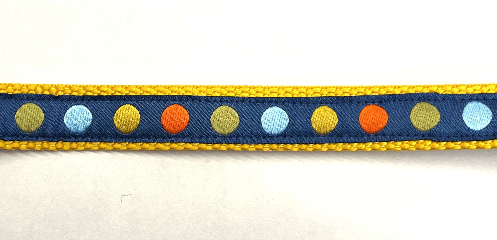Navy Blue with Colorful Dots Chain Martingale Collar 3/4