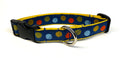 Navy Blue with Colorful Dots Dog Collar 1in