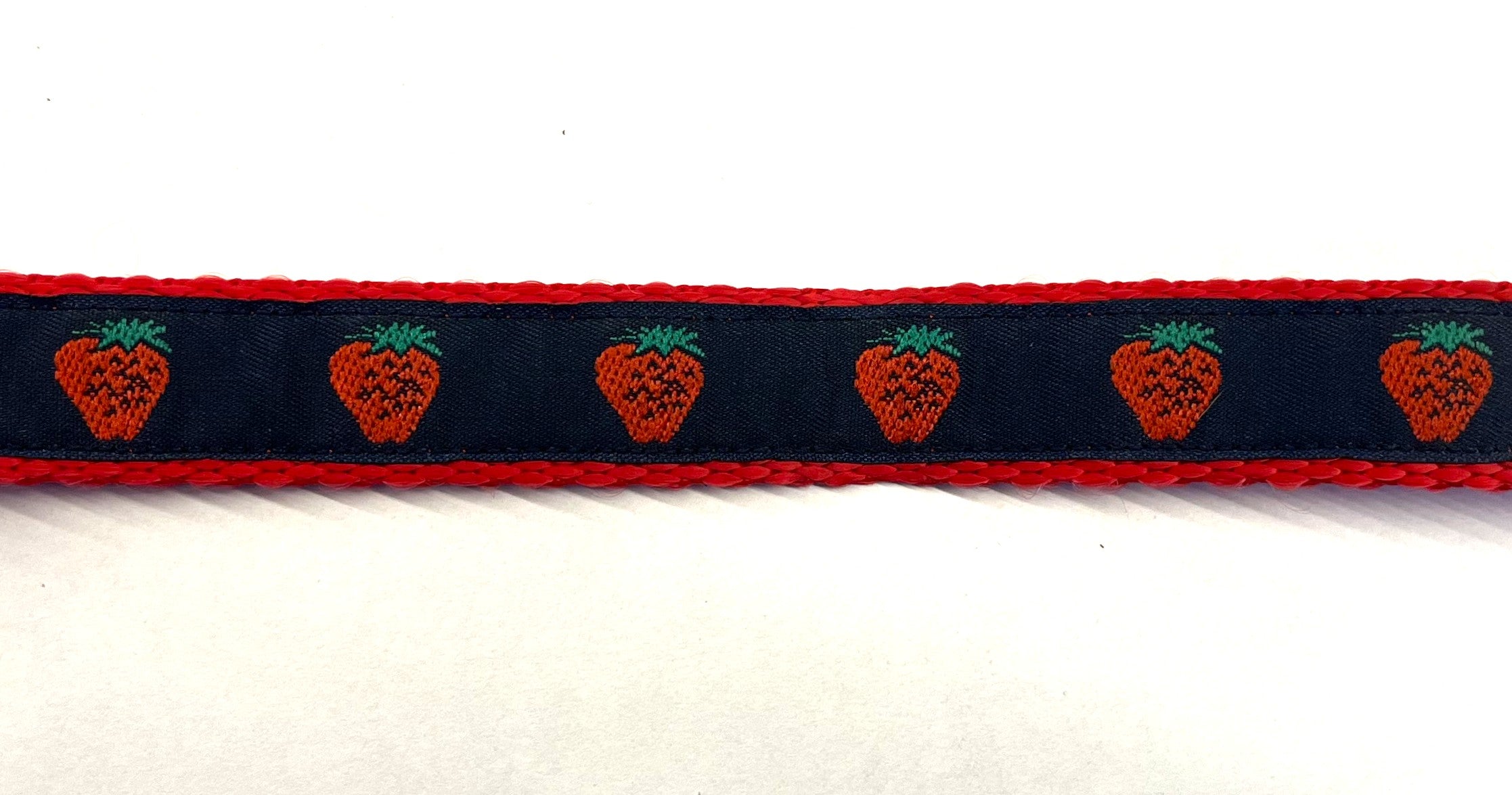 Navy Blue with Strawberries Chain Martingale Collar 3/4