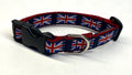 Navy Blue with Union Jack Dog Collar 3/4