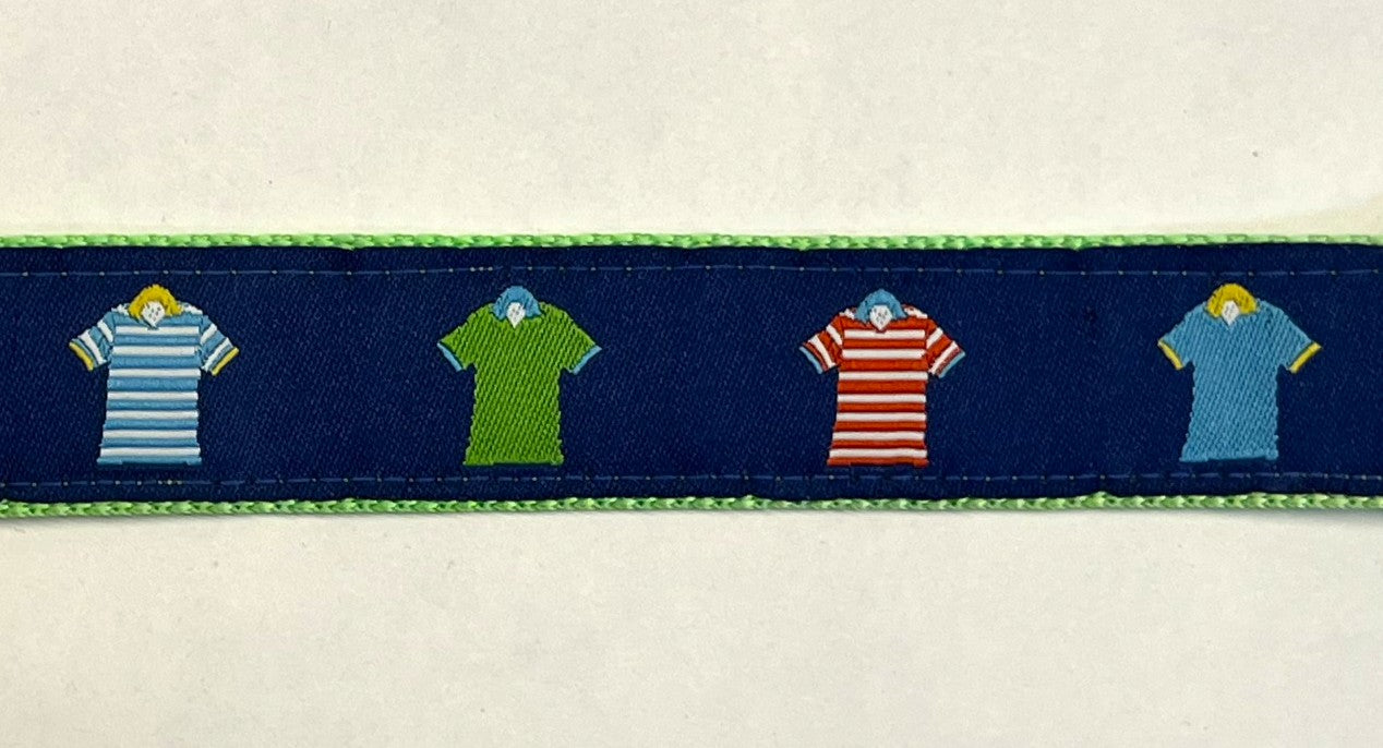 Navy with Polo Shirts Dog Leash 1in