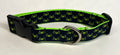 Navy with Lime Green Little Crabs Dog Collar 1in