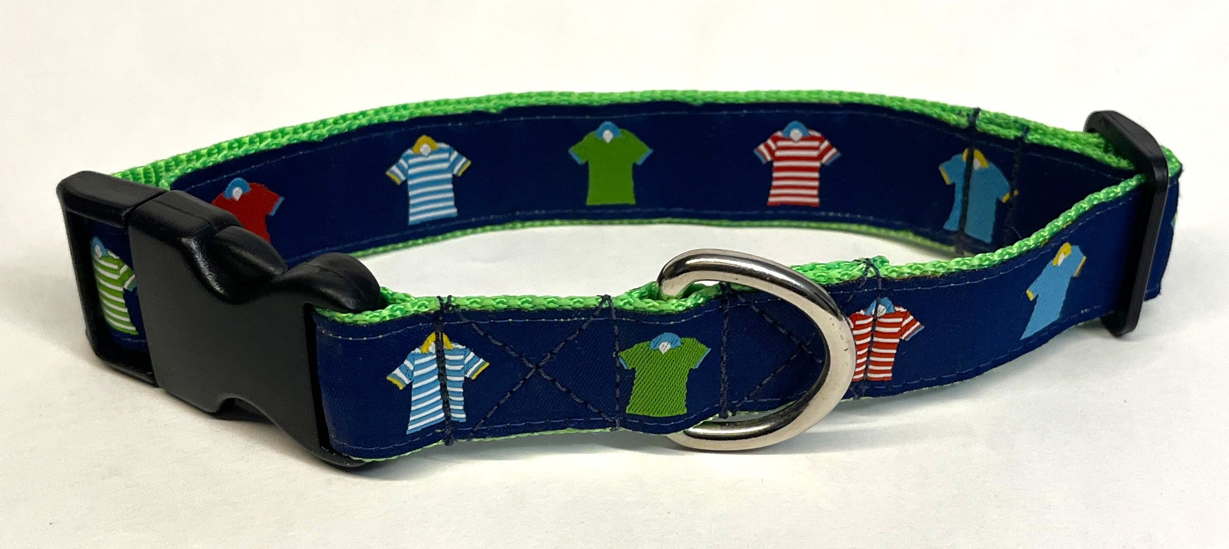 Navy with Polo Shirts Dog Collar 1in
