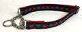 Navy with Red Green and Yellow Argyle Chain Martingale Collar 1in