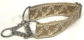 Off White with Tan Fern Design Chain Martingale Collar 1 1/2 in